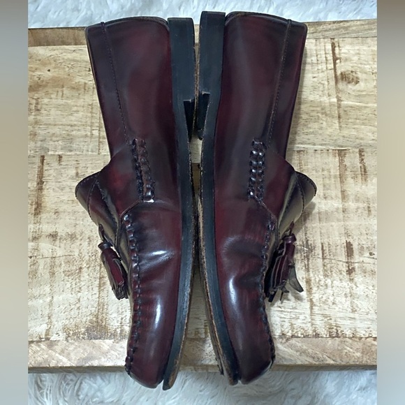 Johnston & Murphy Men Hayes Burgundy Leather Tassel Loafer Slip-on Shoes SZ 8.5 - Picture 3 of 8